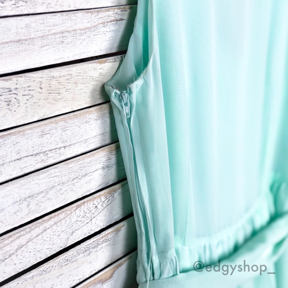 Tevolio | Chiffon V-Neck Bridesmaid Dress - Picture 4 of 7